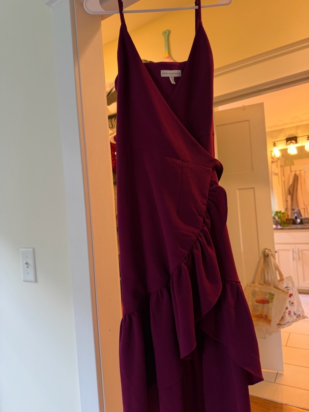 Dress the Population Magenta High-Low Wrap Dress - Picture 2 of 3